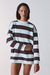 PRE-ORDER – BUZO OVER RAYAS MARRON