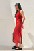 POLLERA LARGA TEXAS ROJO