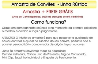 1 Amostra Linha Rústico R05 - Escolha a arte interna - comprar online