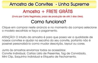 1 Amostra Linha Supreme - Escolha o modelo - comprar online