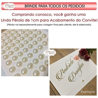 P101 Pérola - Convites de Casamentos, Bodas, Noivado - comprar online