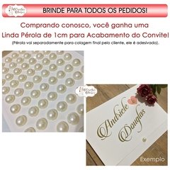 P04 Pérola - Convites de Casamentos, Bodas, Noivado, Aniversários, 15 anos, Formatura