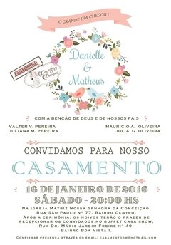E02 - Express - Rápido 7 dias úteis - (Somente Convite) - Convites de Casamentos, Bodas, Noivado, 15 anos