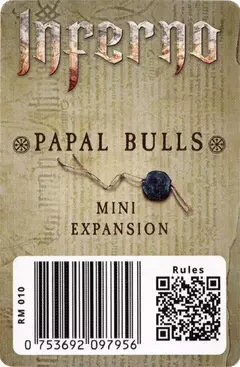 Inferno: Mini-Expansão Papal Bulls - Caixinha Boardgames