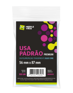 Sleeve Blue Core USA Padrão Premium 56 x 87 mm - 100 unidades