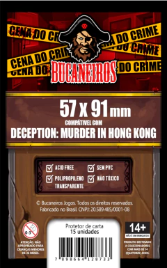 Sleeve Bucaneiros 57 x 91 mm Deception: Murder in Hong Kong - 15 unidades