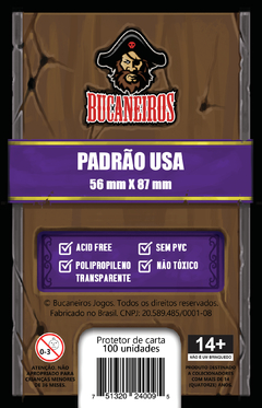 Sleeve Bucaneiros USA Padrão 56 x 87 mm - 100 unidades