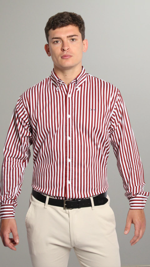 CAMISA CLASICA RAYADA 60/1 (CAC003D256)