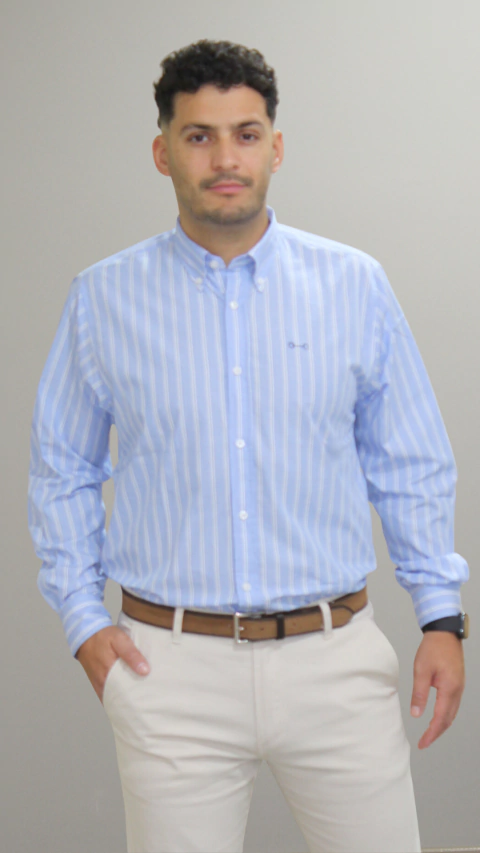 CAMISA CLASICA RAYADA 60/1 (CAC003D254)