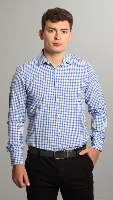 CAMISA SLIM FIT CUAD. 70/30 (CAS004A231)