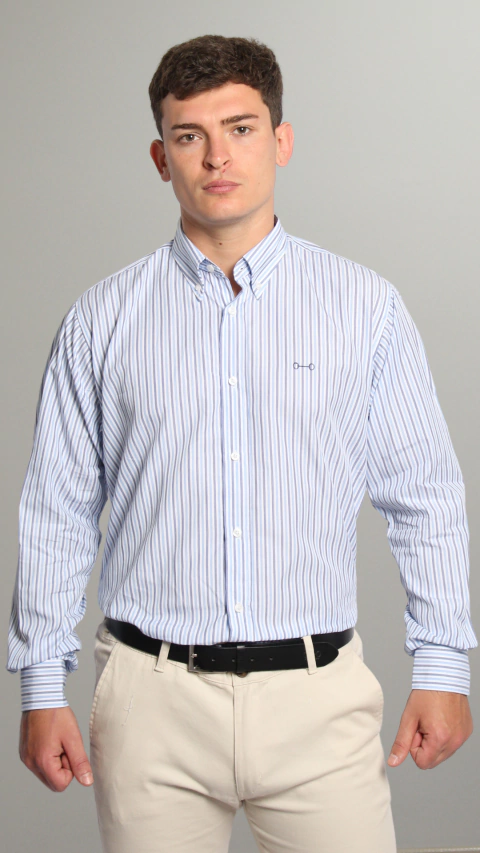 CAMISA SLIM FIT RAYADA 60/1 (CAS003D254)