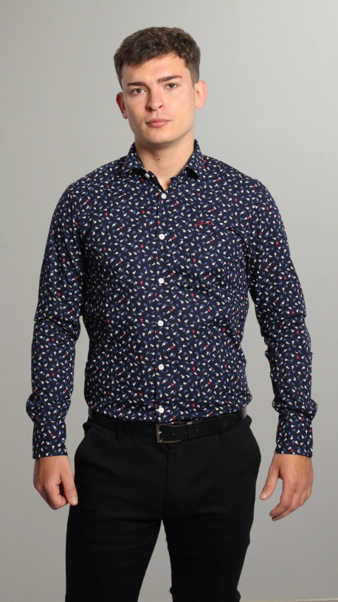 CAMISA SLIM FIT ESTAMPADA 60/1 (CAS002D243)
