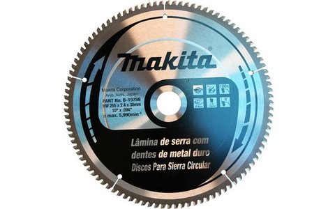Disco de serra 10 pol 100 dentes p/ aluminio makita b-19788