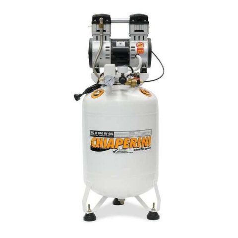 Motocompressor odontológico 10 pcm 60 litros sem óleo – Chiaperini MC 10 BPO RV 60 L