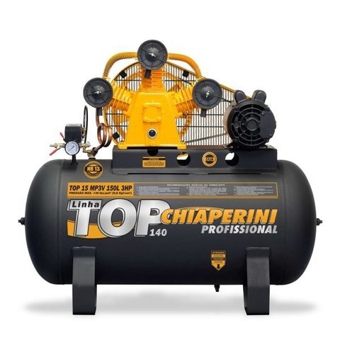 Compressor de ar média pressão 15 pcm 150 litros – Chiaperini TOP 15 MP3V 150 L