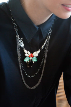 Imagen de Collar Chapelco negro crudo aqua