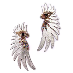 Par de aros Bird plata - comprar online