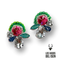 aros Francis verde y fucsia