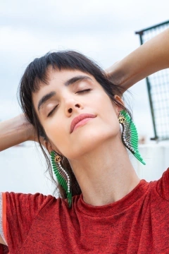 Par de aros Seahorse verdes