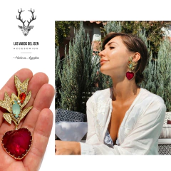 aros lauren corazon rojo - comprar online