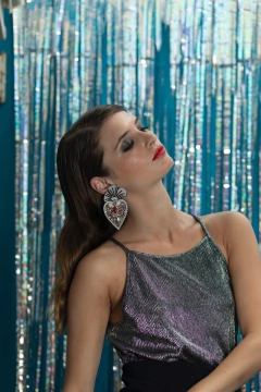 Par de Aros Itati Multicolor base plata