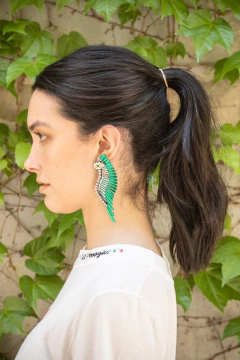 Par de aros Seahorse verdes en internet