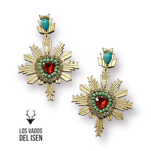 Par de aros Lupita Cristal oro