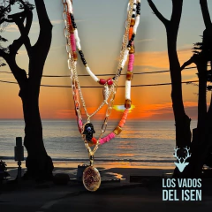 Collar Damm coral y fucsia