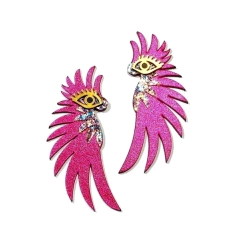 Par de aros Bird fucsia