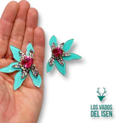 aros semi bUKI flor aqua