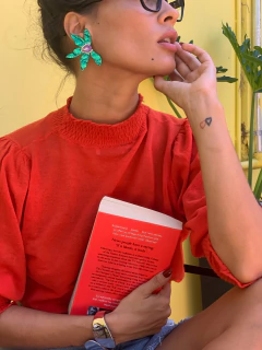 aros semi buki flor verde