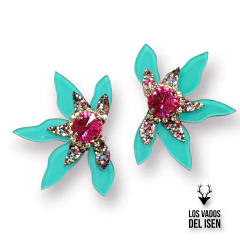 aros semi bUKI flor aqua - comprar online