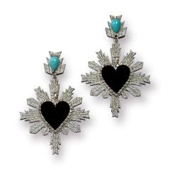 Aros Lupita Donna plata y negro - comprar online