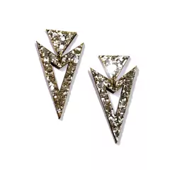 par de aros Pupe glitter plata - comprar online