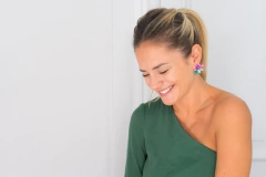 aros Tania verde y fucsia