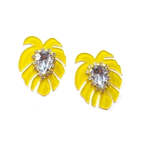 aros Julieta pasante amarillo y crital