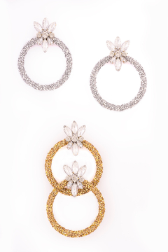 aros San Blan glitter plata - tienda online