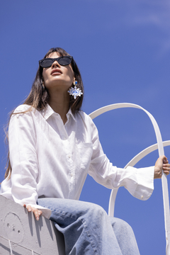 aros Lupita white azul