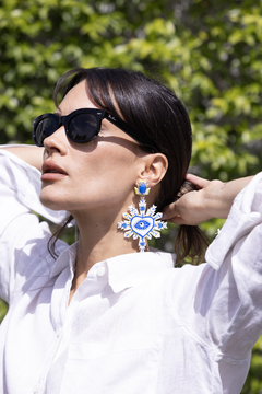 aros Lupita white azul - tienda online