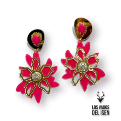 aros Ellie fucsia y dorado