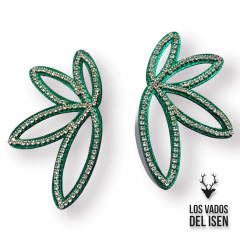 aros Honora base verde y strass cristal - comprar online