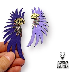 Par de aros Bird violeta - comprar online
