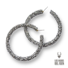 Par de Aros argolla Glitter plata en internet