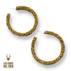 Par de Aros Argolla Glitter oro en internet