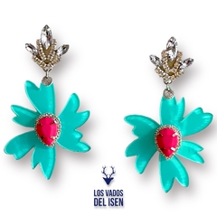 aros Buki aqua y fucsia