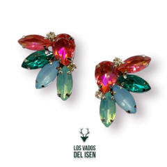 aros Tania verde y fucsia - comprar online