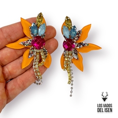 Aros Semi Buki fiesta naranja - comprar online