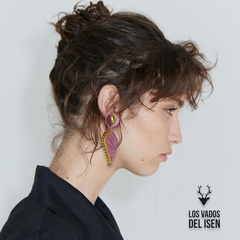 aros Murcia middy strass lila y amarillo