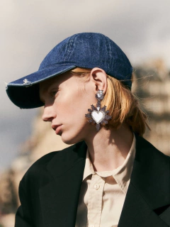 Aros Lupita plomo con blanco