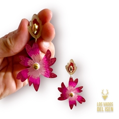 aros mini Buki anny ciruela y fucsia